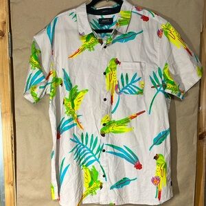 Roark classic fit XL parrot button down short sleeve